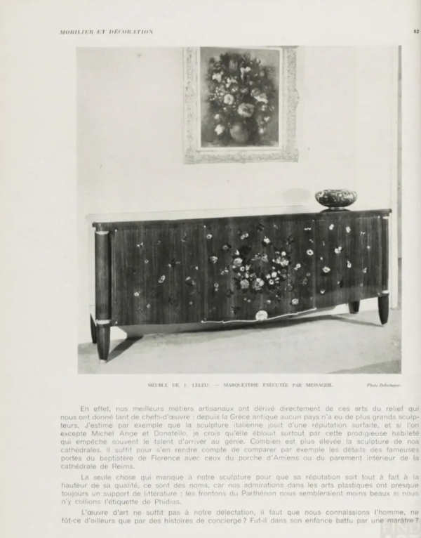 Large Four-Door Commode by Jules Leleu, Marquetry by Messager, circa 1948 - Image 19